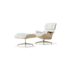 white ash eames® lounge chair & ottoman B001w